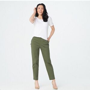 Denim & Co Original Waist Stretch Side Pocket Pant white